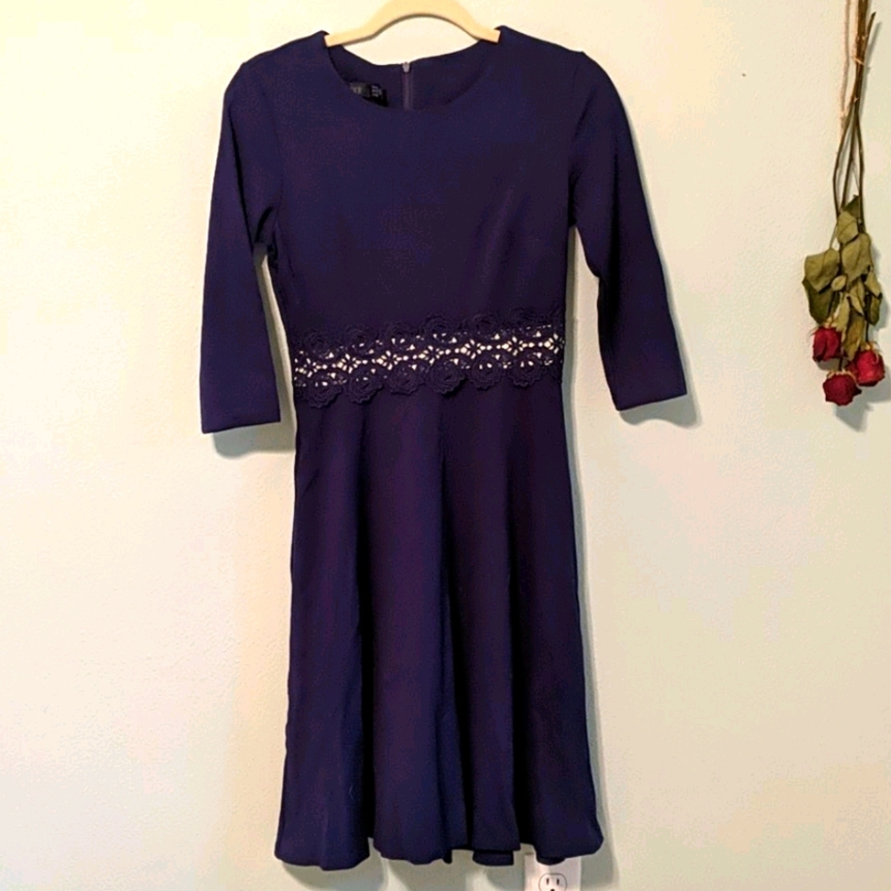 Homeyee Violet Lace Dress
